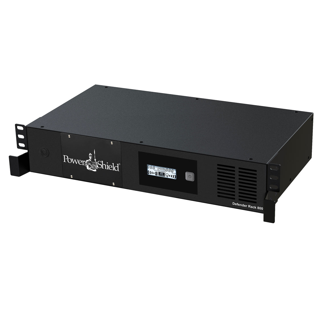 PowerShield Defender RackMount 800VA/480W, 2RU Shallow depth UPS, 6 AUS sockets, 2 x 10 Amp IEC, user-replaceable batteries, 2-year warranty PowerShield Defender RackMount 800VA/480W, 2RU Shallow depth UPS, 6 AUS sockets, 2 x 10 Amp IEC, user-replaceable batteries, 2-year warranty